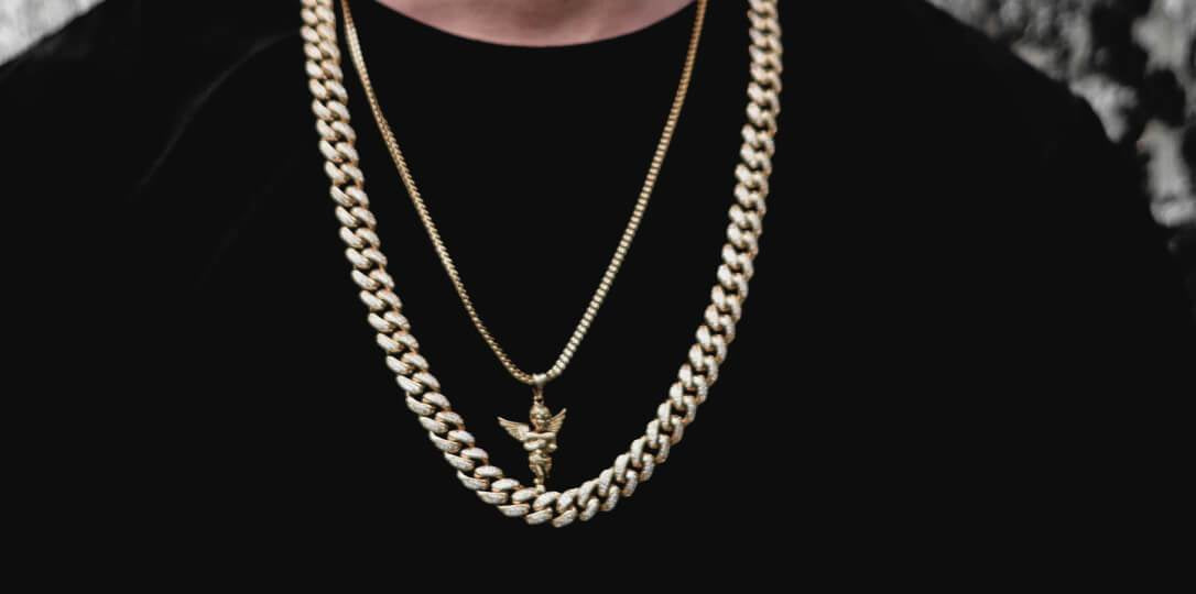 Spiraling Squares 22K Gold Chain For Men