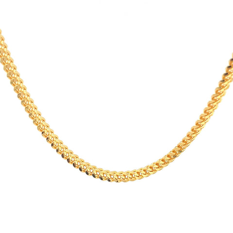 22K Gold Classic Foxtail Chain 20 Inches