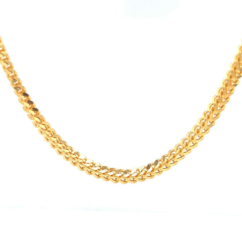 22K Gold Classic Foxtail Chain 24 Inches
