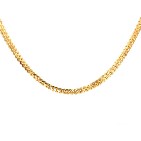 22K Gold Simple Foxtail Chain 20 Inches