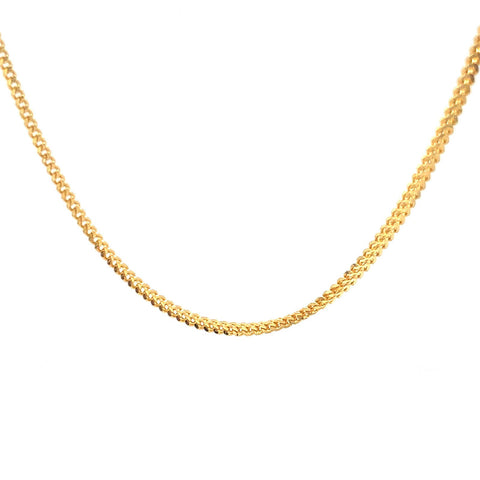22K Gold Light Foxtail Chain 18 Inches