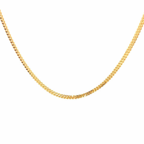22K Gold 18 Inches Foxtail Chain