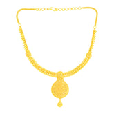 22K Gold Filigree Beaded Necklace and Earring Set