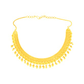22K Gold Floral Choker Style Necklace and Earring Set