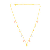 22K Three-Tone Gold Charm Dangler Graceful Necklace and Earring Set