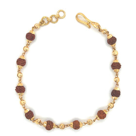 22K Gold Lightweight Rudraksha Beads Bracelet