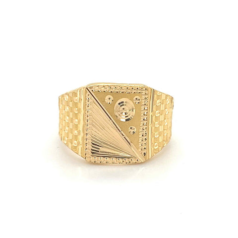 Mens' 22K Gold Contemporary Detail Ring