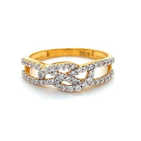 22k Gold Intertwined CZ Ring