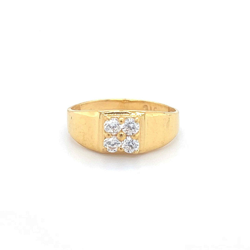 22K Gold CZ Pinky Ring