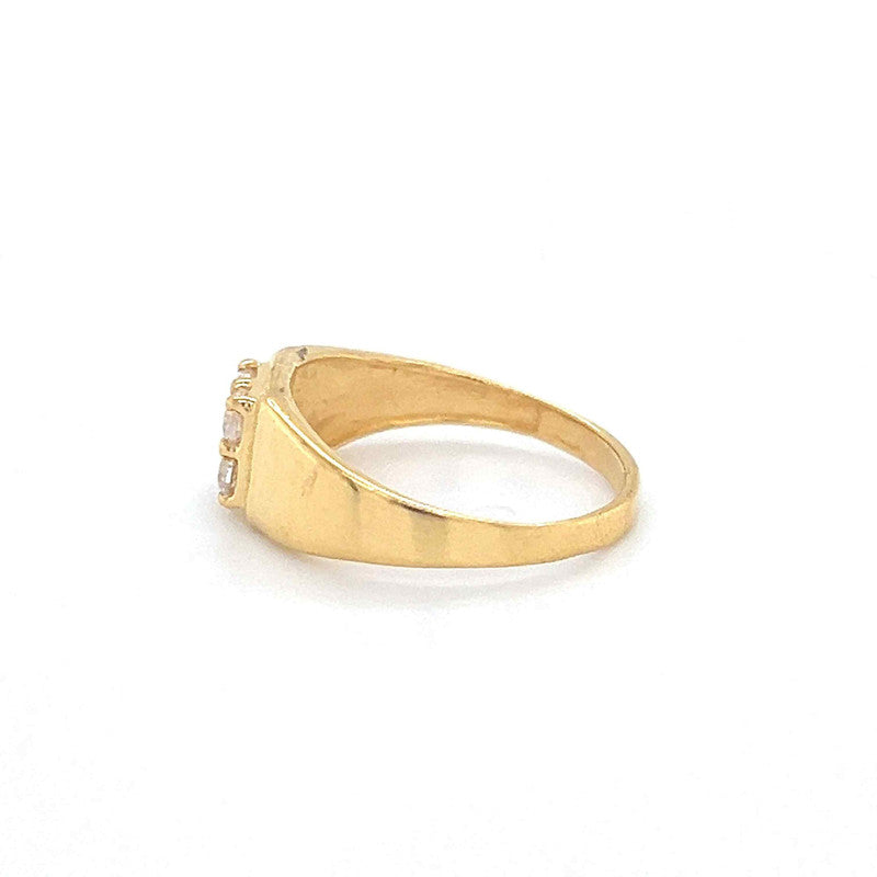 22K Gold CZ Pinky Ring