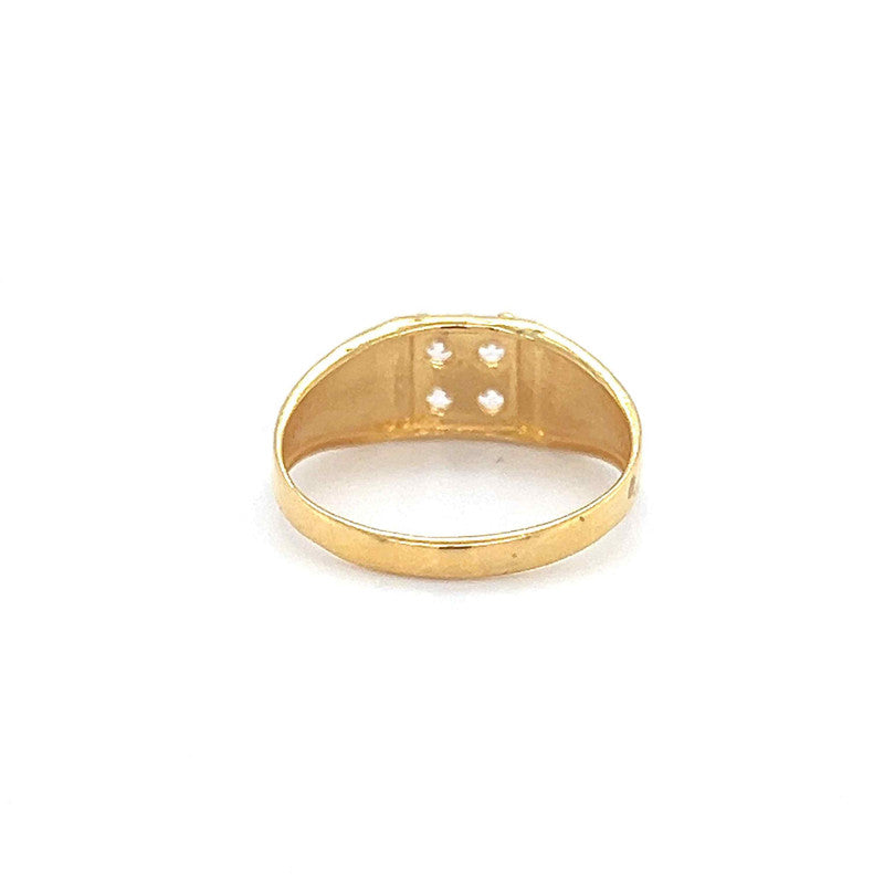 22K Gold CZ Pinky Ring