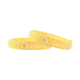 22K Gold Two Tone Hinge Bangles - Pair