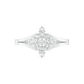18k White Gold and Diamond Fancy Ring in size 5.5 and total gold weight of 1.51g
