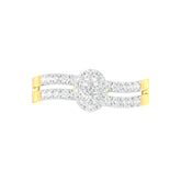 18k Yellow Gold and Diamond Fancy Ring in size 5.5 and total gold weight of 2.65g