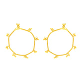 Kid's 22K Gold Dangling Charms Anklets - Pair