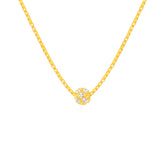 22K Yellow Cubic Zirconia Ball Pendant with gold weight of 0.88g