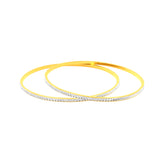 22K Gold Two-Tone Thin Bangles - Pair