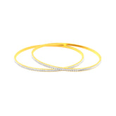 22K Gold Two-Tone Dainty Bangles - Pair