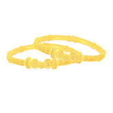 22K Gold Filigree Pipe Hinge Bangles - Pair