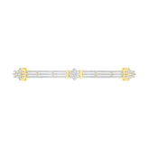 18k Yellow Gold Round and Diamond Single Bangle measuring 58mm wide and Carat weight of 2.27 (518 pieces)
