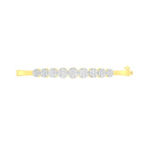 18k Yellow Gold and Diamond Hinged Bracelet measuring 6mm thickness x 58mm width