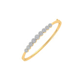 18k Yellow Gold and Diamond Hinged Bracelet measuring 6mm thickness x 58mm width