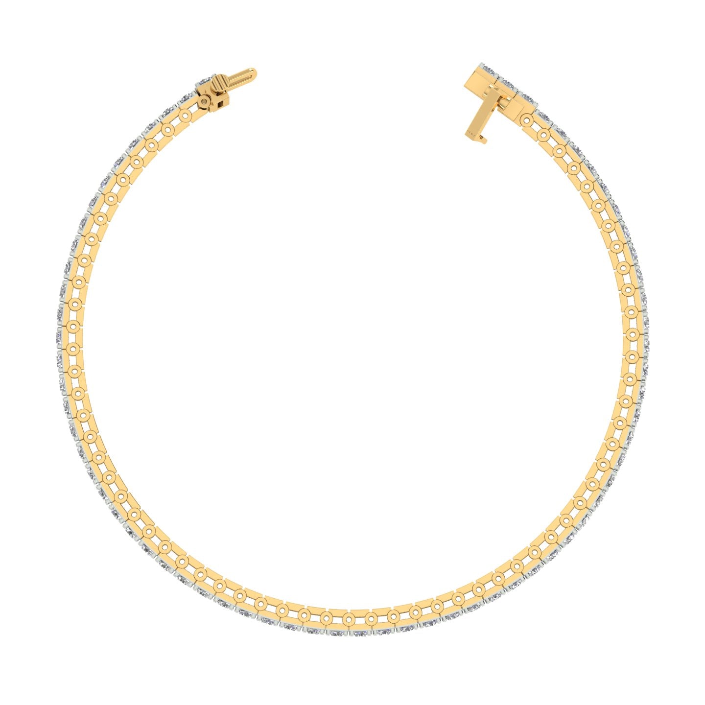 18k Yellow Gold and Diamond Oval measuring 3mm thickness x 57.49mm width with total gold of 17.45g