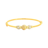 22k Two Tone Gold Graduated Ball-Bead Bracelet measuring 2.2mm thickness x 2 inch length