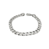 18K White Gold Solid Curb Link Bracelet