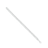 18K White Gold Solid Curb Link Bracelet