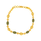 22K Gold Green and Black Meena Kari Bracelet