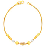 22K Two Tone Gold Fancy Ball-Bead Bracelets measuring 7 inch length