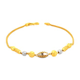 22K Two Tone Gold Fancy Ball-Bead Bracelets measuring 7 inch length