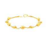 22k Yellow Gold Unique Vibrant Ball-Bead Bracelet measuring 6mm thickness x 7 inch length