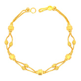 22k Yellow Gold Unique Vibrant Ball-Bead Bracelet measuring 6mm thickness x 7 inch length