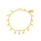 22k Yellow Gold Mesmerizing Charm Ball-Bead Bracelet measuring 2mm thickness x 7 inch length