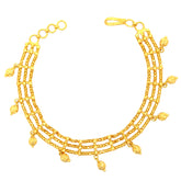 22k Yellow Gold Pata Charm Bracelet measuring 8mm thickness x 7.5 inch length