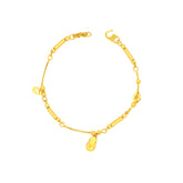 22K Yellow Gold Fancy Charm Bracelets measuring 7.5 inch length