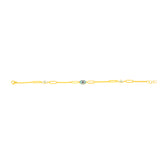 22K Yellow Gold Charm Bracelet measuring 5mm thickness x 7.5 inch length