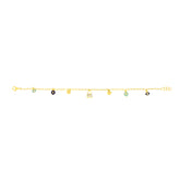 22K Yellow Gold Charm Bracelet measuring 6mm thickness x 7.5 inch length