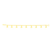 22K Yellow Gold Triangle Charm Bracelet measuring 0.78mm thickness x 7.5 inch length