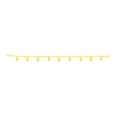 22K Yellow Gold Circle Charm Bracelet measuring 0.8mm thickness x 7.5 inch length