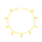 22K Yellow Gold Oval Charm Bracelet measuring 0.8mm thickness x 7.5 inch length