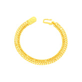 22K Yellow Gold Fancy Men's Bracelet measuring 2.1mm thickness x 9.02 inch length