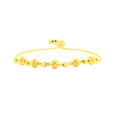 22K Yellow Gold Adjustable Ball-Bead Bracelets measuring 6.01mm thickness