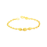 22K Yellow Gold Kids Ball-Bead Bracelet measuring 4mm thickness x 4.9 inch length with Gold Weight 2.29gm