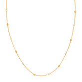 22K Yellow Gold Round Pearl Ball Bead Chain