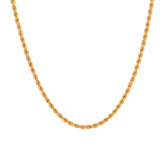 20'' Yellow Gold Rope Chain 3MM with Gold Weight of 8.28gm