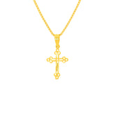 22K Yellow Gold Religious Cross Medium Pendant with gold weight of 0.96g