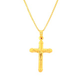 22K Yellow Gold Religious Cross Large Pendant with gold weight of 2.31g